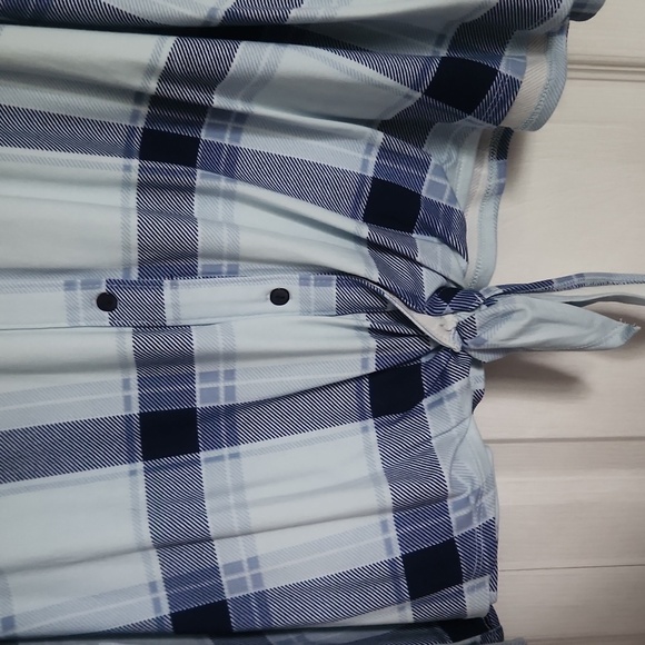 Stretchy Plaid  Long Sleeve Button Up - Picture 3 of 6